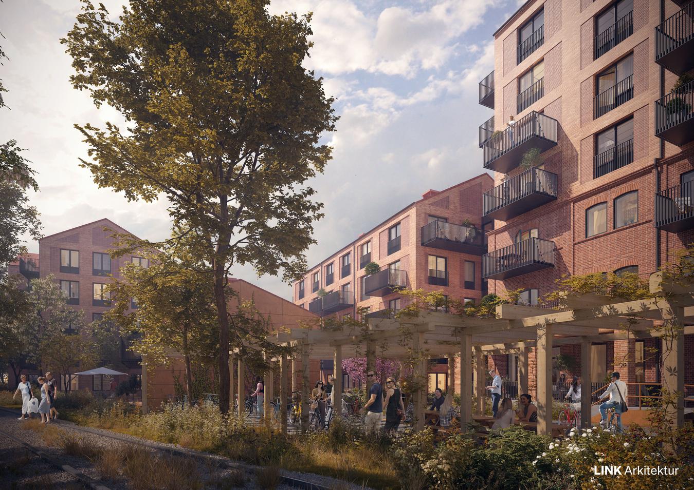 Spritfabrikken i Eslöv, Skåne. Illustrasjon: LINK Arkitektur.